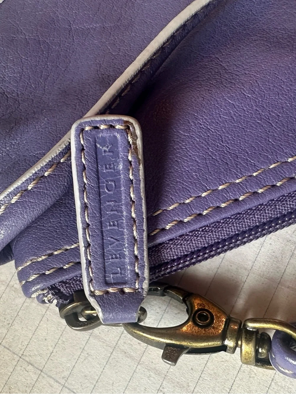 Levenger Zip Top Leather Wristlet